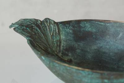 Wonderful Bowl in Verdigris Patinated Bronze Early 20th Century