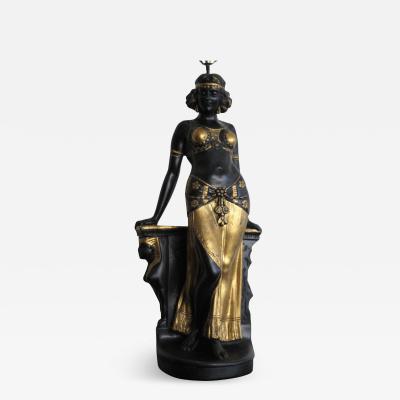 Wonderful Ceramic Table Lamp of an Egyptian Female