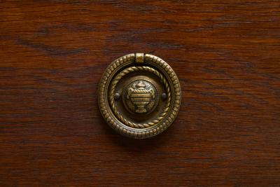 Wonderful Empire Style Chest of Drawers in Oak and Brass The Netherlands 1820s