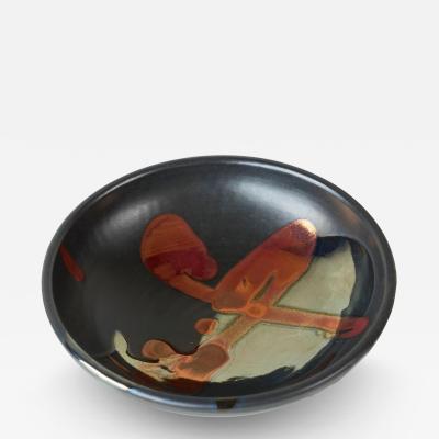 Wonderful Japanese Showa Era Lustre Glazed Studio Pottery Bowl 1960s