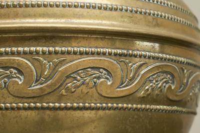 Wonderful Large Cachepot in Patinated Brass Late 19th Century