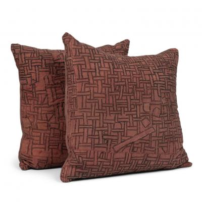 Wonderful Large Faded Plum Color Embroidered Cushion