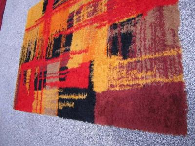 Wonderful Large Size Swedish Rya Rug Mid Century Modern