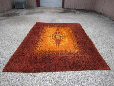 Wonderful Large Size Swedish Rya Rug Mid Century Modern