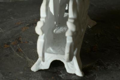 Wonderful Late 19th Century Letter or Napkin Holder in White Painted Cast Iron