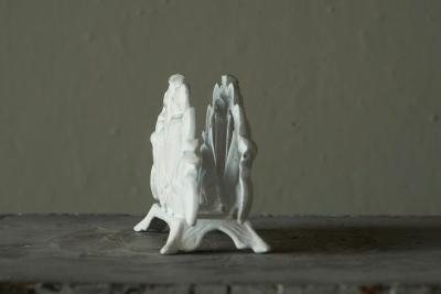Wonderful Late 19th Century Letter or Napkin Holder in White Painted Cast Iron