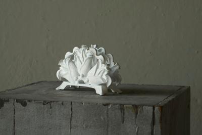 Wonderful Late 19th Century Letter or Napkin Holder in White Painted Cast Iron