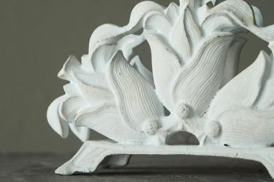 Wonderful Late 19th Century Letter or Napkin Holder in White Painted Cast Iron