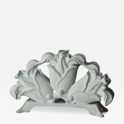 Wonderful Late 19th Century Letter or Napkin Holder in White Painted Cast Iron