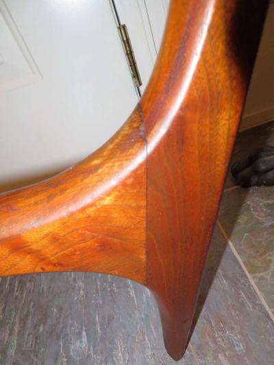 Wonderful Lucite Sculptural Walnut Coffee Table Midcentury