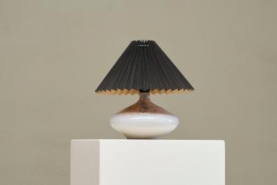 Wonderful Mid Century Studio Pottery Table Lamp with Pliss Shade 1960s