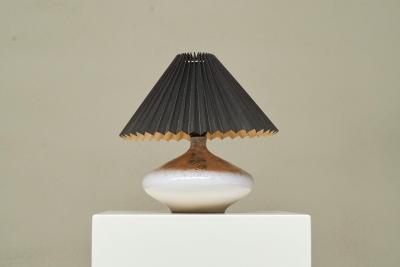 Wonderful Mid Century Studio Pottery Table Lamp with Pliss Shade 1960s