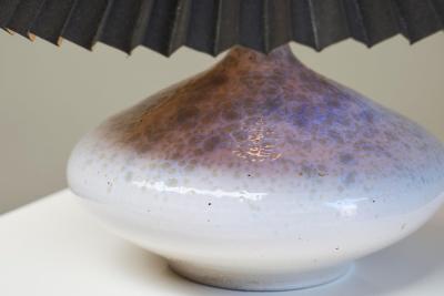 Wonderful Mid Century Studio Pottery Table Lamp with Pliss Shade 1960s