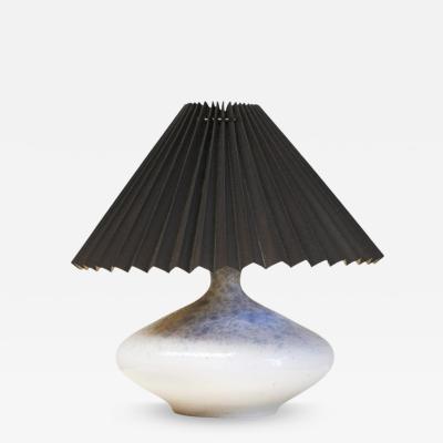 Wonderful Mid Century Studio Pottery Table Lamp with Pliss Shade 1960s