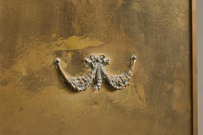 Wonderful Neoclassical Fire Screen in Patinated Brass Late 19th Century