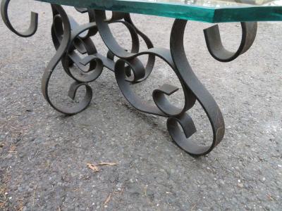 Wonderful Oblong Wrought Iron Scroll Coffee Table Mid Century Modern