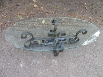 Wonderful Oblong Wrought Iron Scroll Coffee Table Mid Century Modern