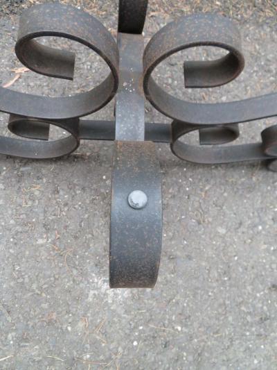 Wonderful Oblong Wrought Iron Scroll Coffee Table Mid Century Modern