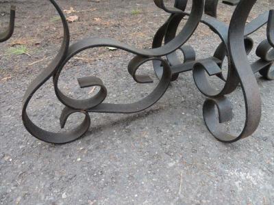 Wonderful Oblong Wrought Iron Scroll Coffee Table Mid Century Modern