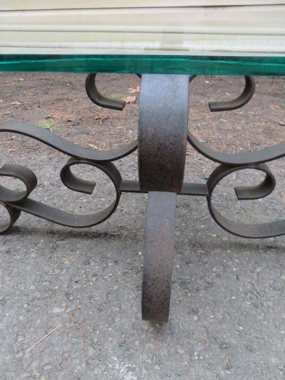 Wonderful Oblong Wrought Iron Scroll Coffee Table Mid Century Modern