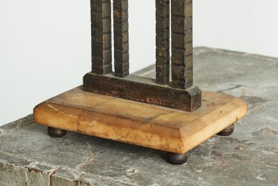 Wonderful Pair of Art Deco Candle Holders in Wrought Iron and Stone 1930s