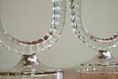 Wonderful Pair of Crystal Art Deco Candle Holders France 1930s
