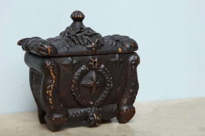Wonderful Scottish Folk Art Tea Caddy