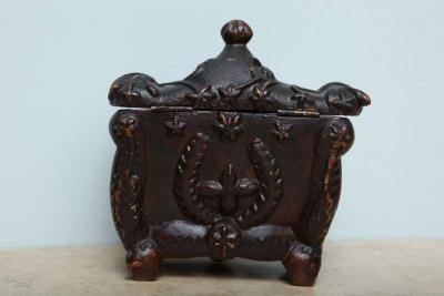 Wonderful Scottish Folk Art Tea Caddy