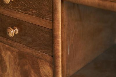 Wonderful Swedish Glazed Art Deco Sideboard in Oak 1940s