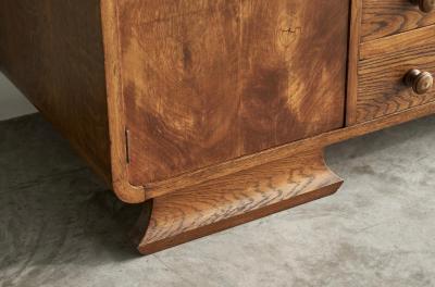 Wonderful Swedish Glazed Art Deco Sideboard in Oak 1940s