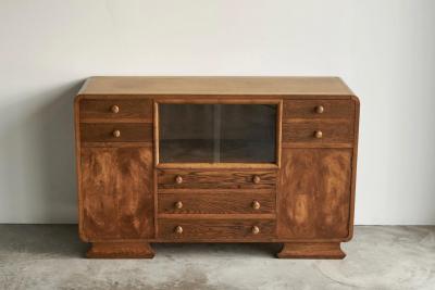 Wonderful Swedish Glazed Art Deco Sideboard in Oak 1940s