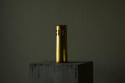 Wonderful Vase in Patinated and Perforated Brass 1920s