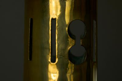 Wonderful Vase in Patinated and Perforated Brass 1920s