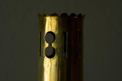 Wonderful Vase in Patinated and Perforated Brass 1920s