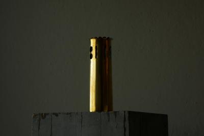 Wonderful Vase in Patinated and Perforated Brass 1920s