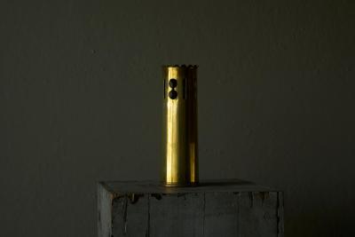 Wonderful Vase in Patinated and Perforated Brass 1920s