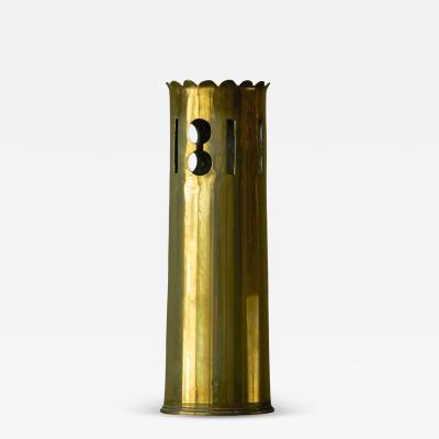 Wonderful Vase in Patinated and Perforated Brass 1920s