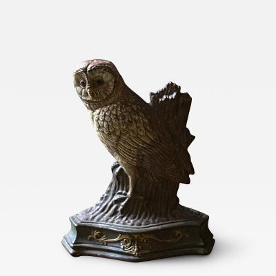 Wonderfully realistic and amusing decorated OWL Iron Doorstop 