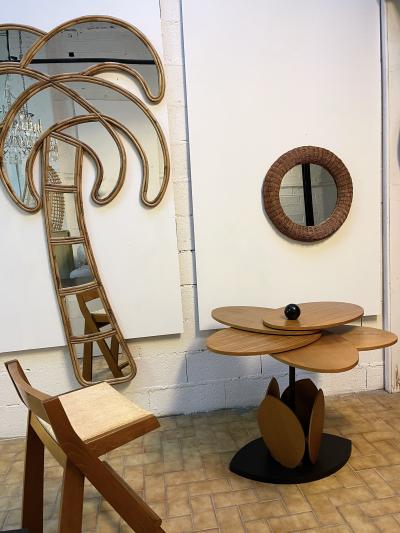 Wood Flower Modular Table Italy 1980s