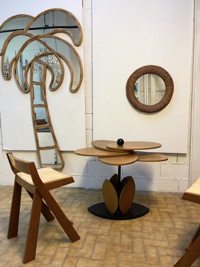 Wood Flower Modular Table Italy 1980s