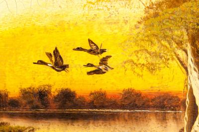 Wood Frame Mid 20th Century Oil Board Painting