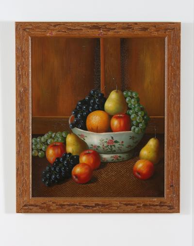 Wood Framed Oil Canvas Still Life Painting
