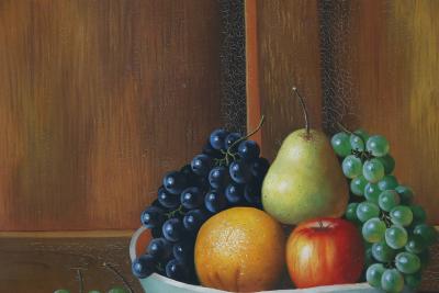 Wood Framed Oil Canvas Still Life Painting