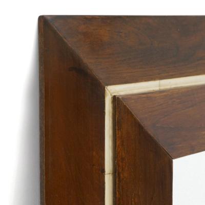 Wood Mirror with Bone Inlay