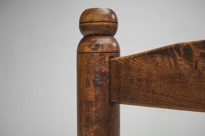 Wood Turned Chairs with Woven Rush Seats Europe ca 1940s