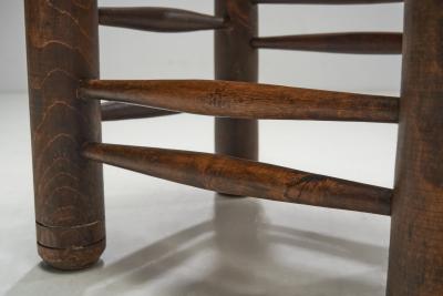 Wood Turned Chairs with Woven Rush Seats Europe ca 1940s
