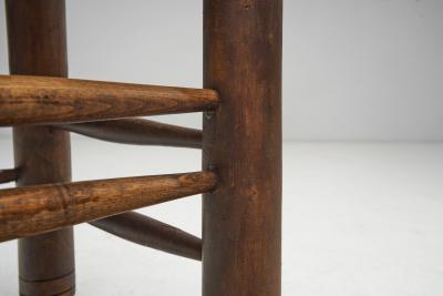 Wood Turned Chairs with Woven Rush Seats Europe ca 1940s