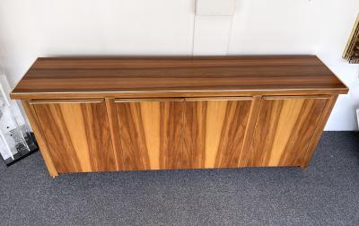 Wood and Brass Sideboard Italy 1980s