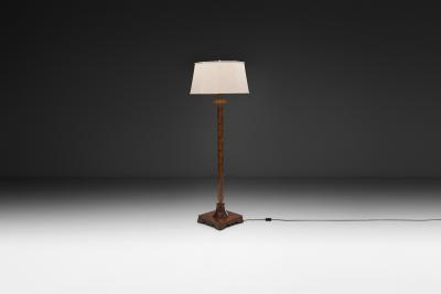 Wood and Bronze Swedish Grace Floor Lamp Sweden ca 1920s