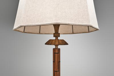 Wood and Bronze Swedish Grace Floor Lamp Sweden ca 1920s